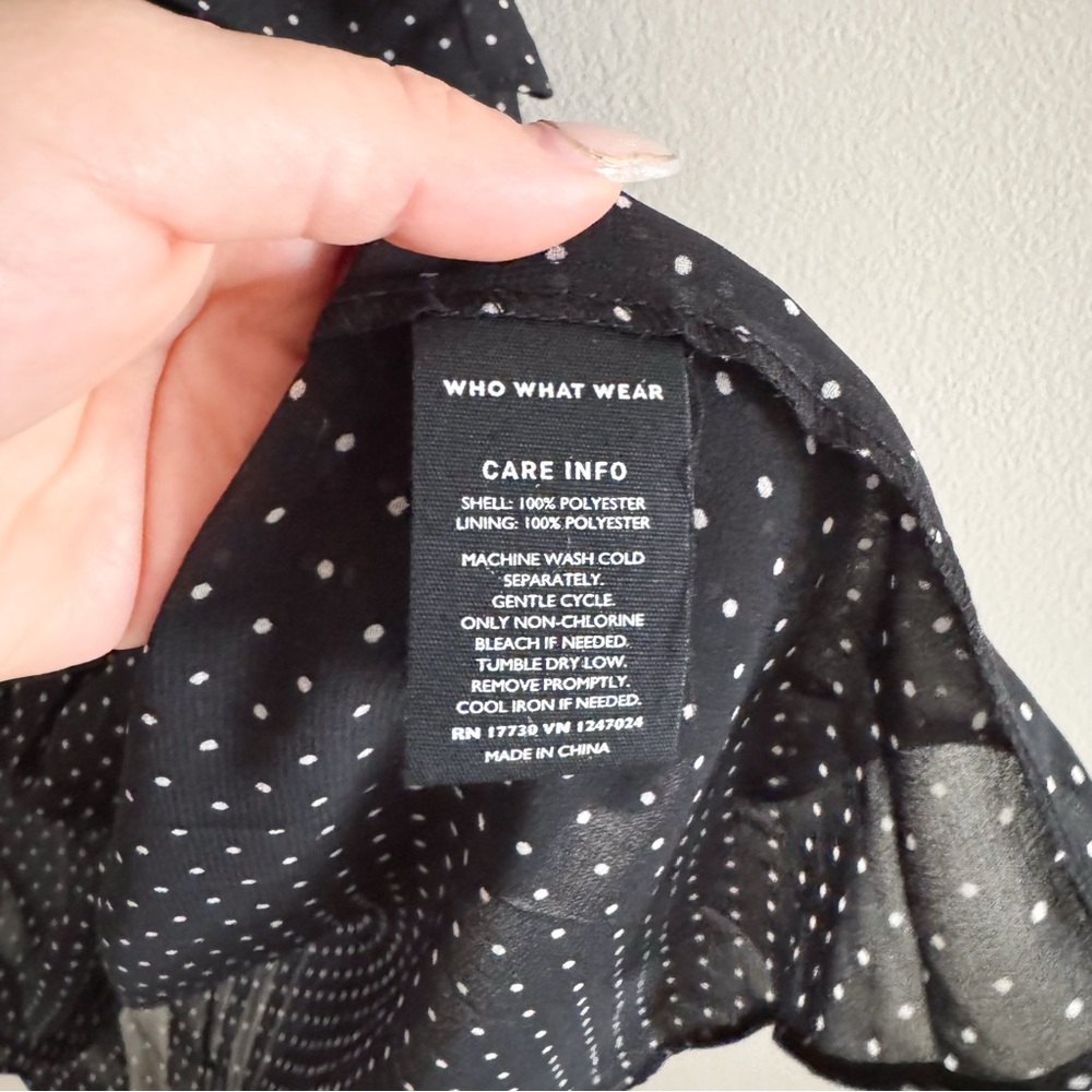 NWT Who What Wear Polka Dot Tiered Dress - Picture 6 of 7